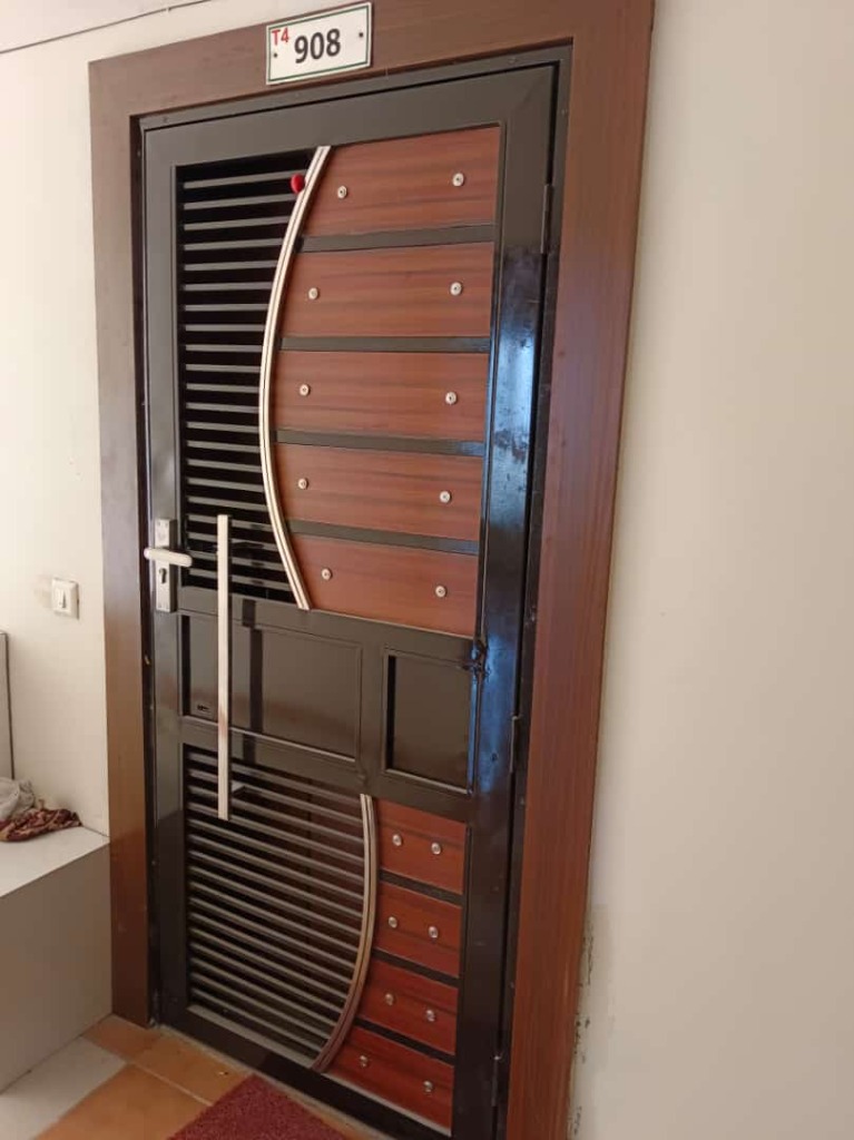 Luxury Wood-Inlay Safety Door