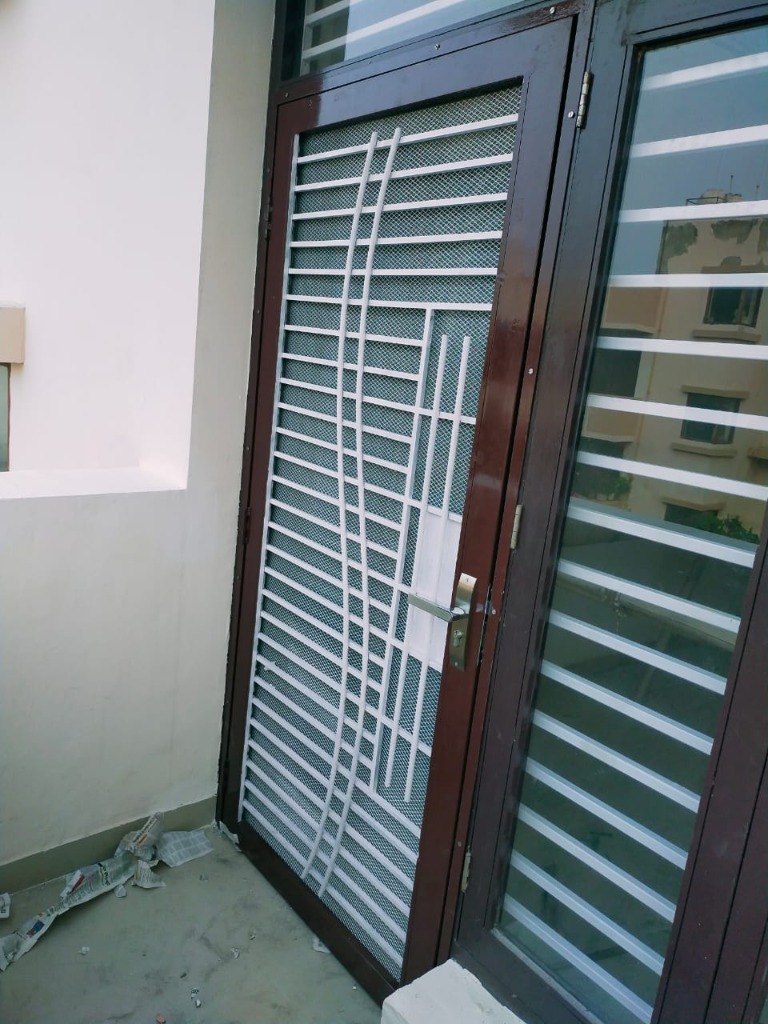 Slim-Frame Mesh Safety Door