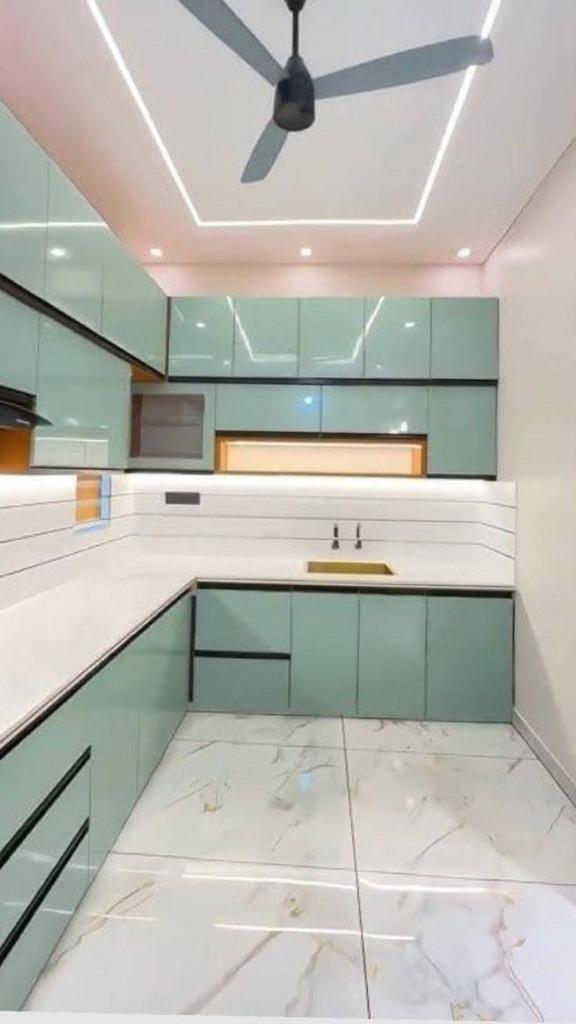 Mint Green Glass Kitchen