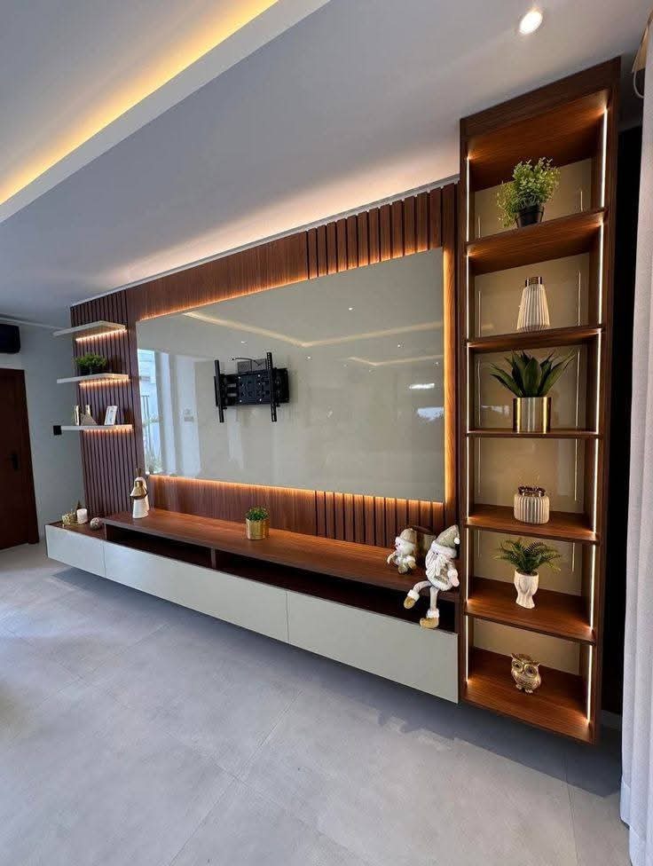 Walnut Slat Media Center
